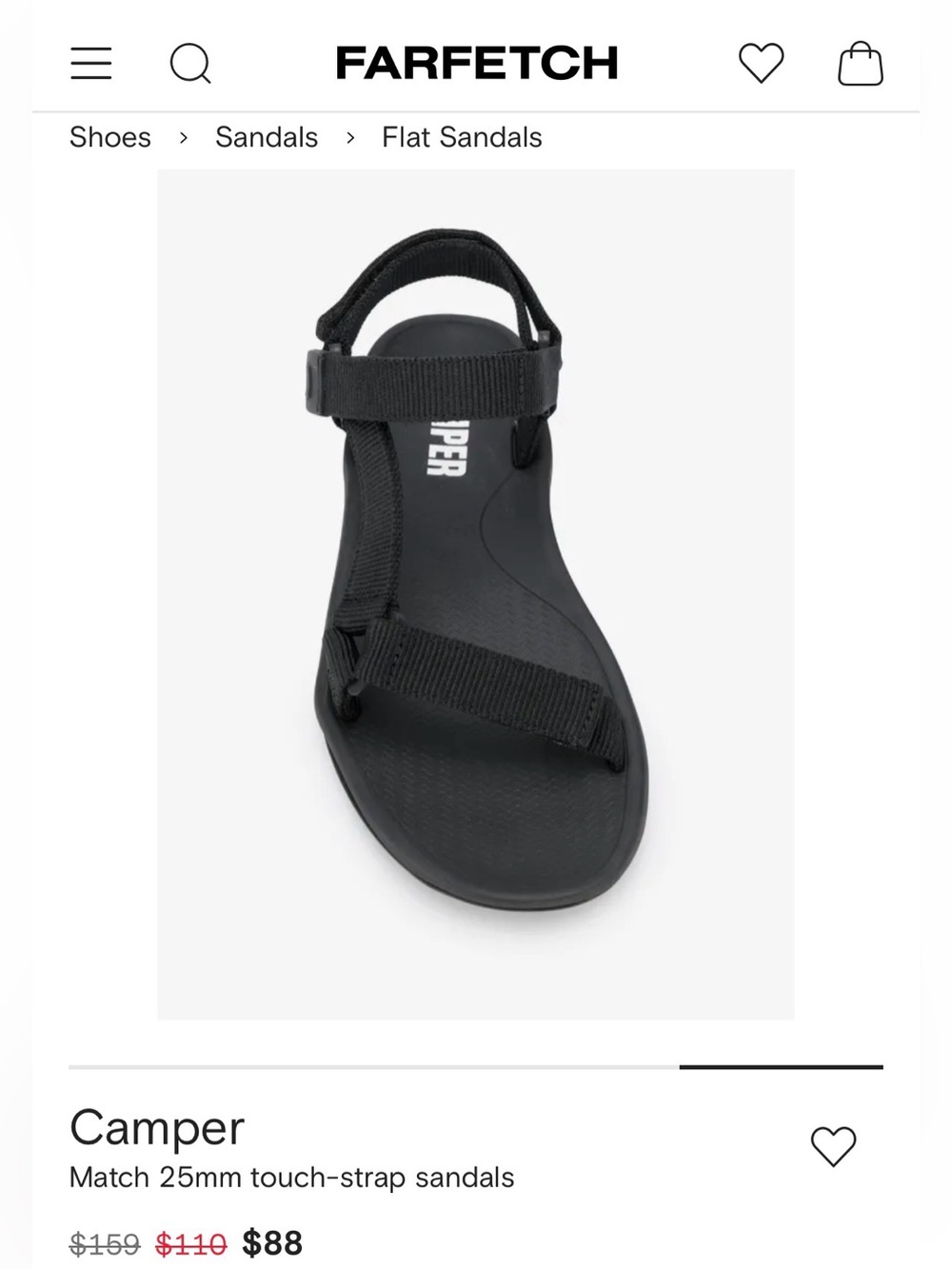 Camper Match Strap Sandals Black Comfortable Like New Size 39 US 9